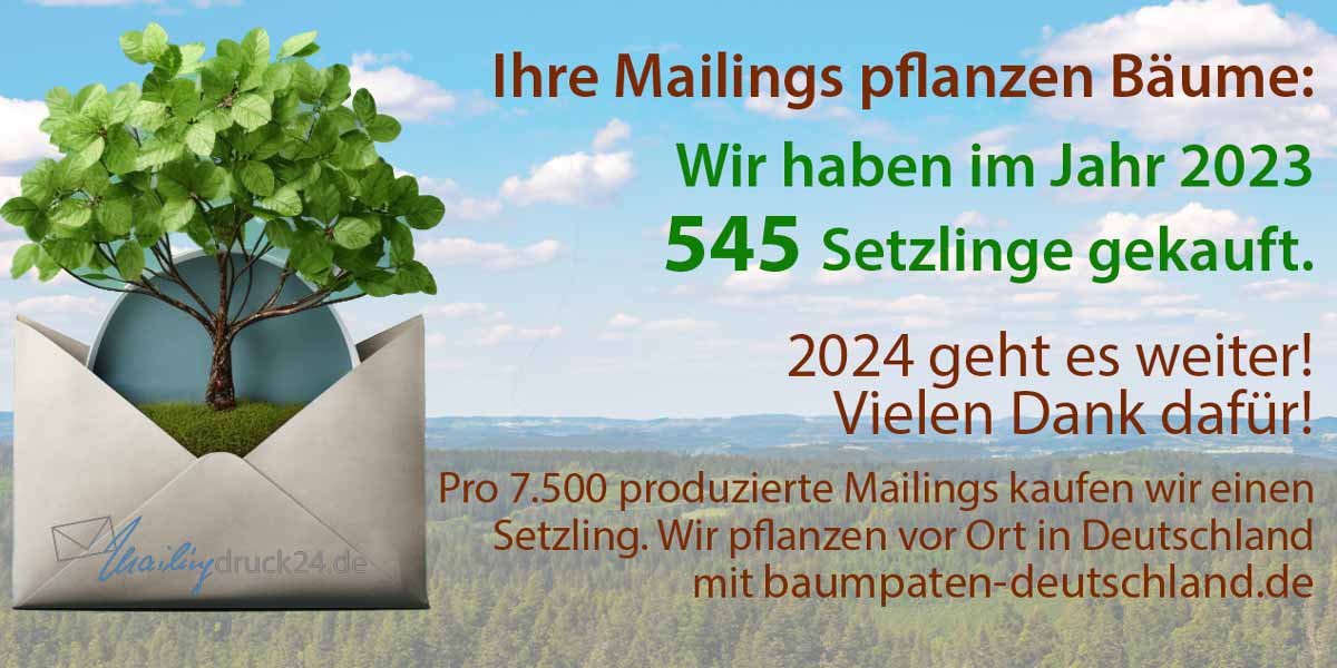 Ein Setzling pro 7.500 Mailings 