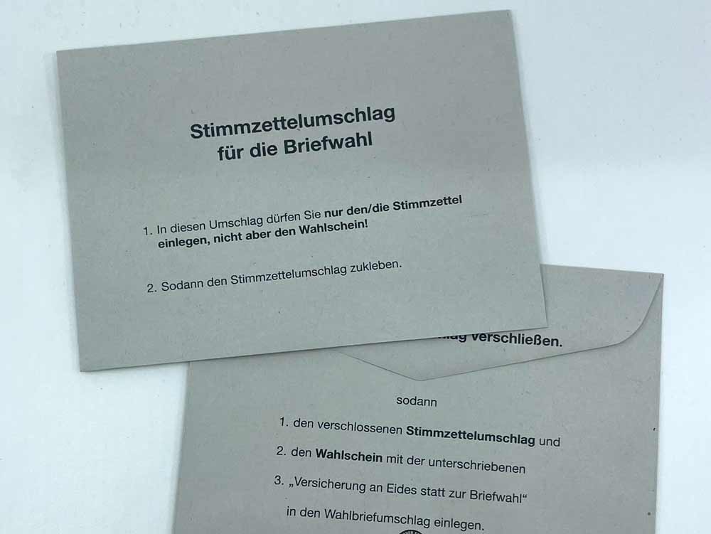 Stimmzettelumschlag mit individuellem Aufdruck 